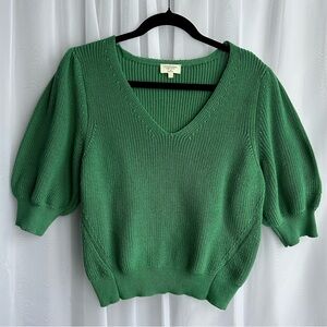 Gentle Fawn - Green V-Neck Women's Knitted Sweater